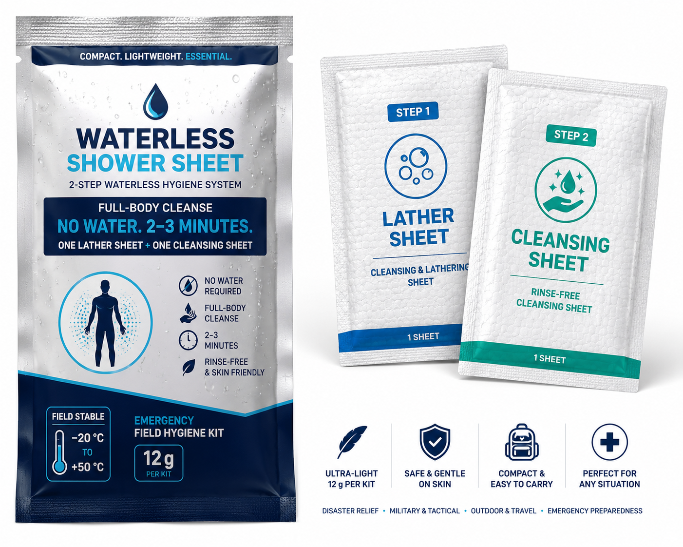 Waterless Shower Sheet
